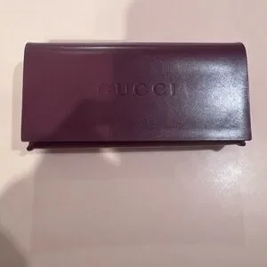 Brand New AUTH 2025 Gucci Leather Sunglasses Glasses Case Burgundy Wine Ancora Gucci | Accessories | Brand New 225 Gucci Leather Sunglasses  main image 3